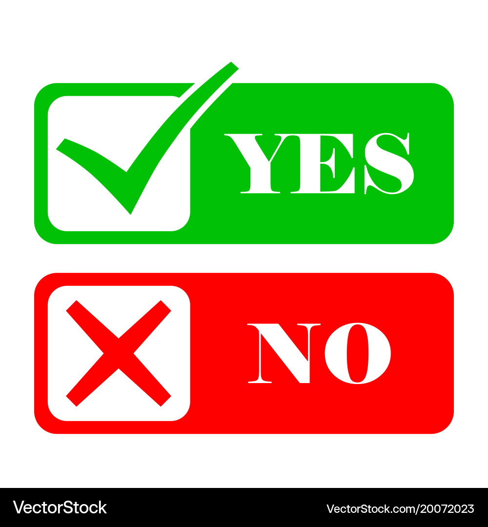Yes and No Checkmarks vector image