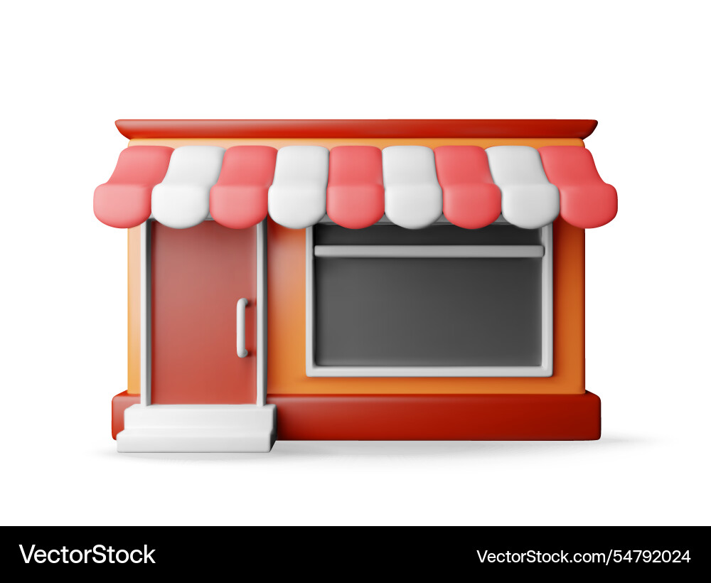3d empty store front shop with window and door 3d empty store front shop with window and door vector image