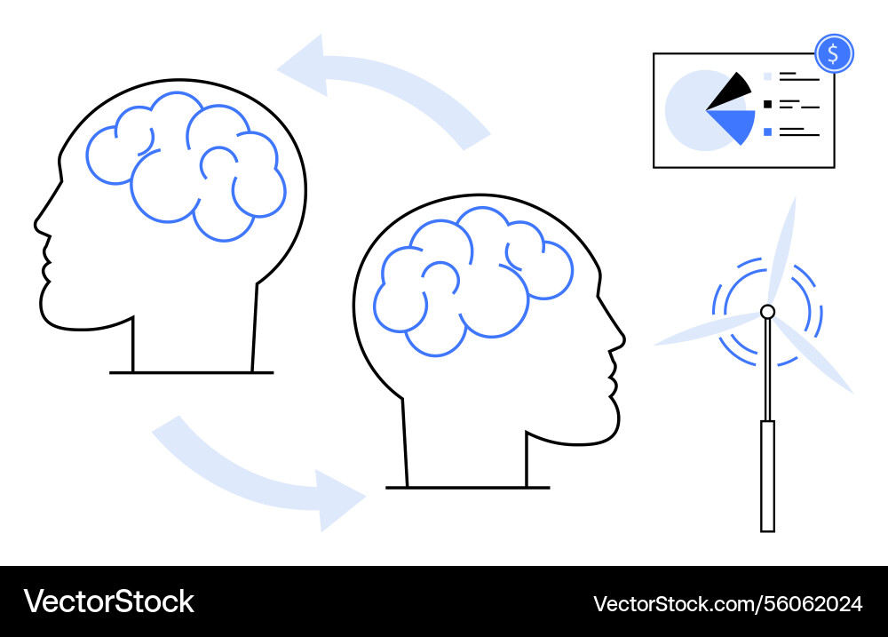 Brainstorming and knowledge sharing for innovation Brainstorming and knowledge sharing for innovation Vector Image