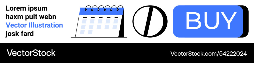 Calendar circle chart and buy button graphics Calendar circle chart and buy button graphics vector image