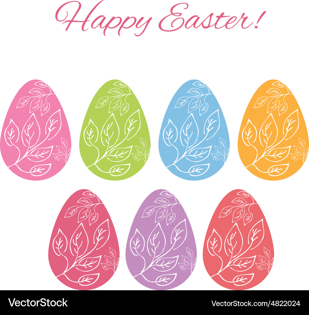 Colorful Easter Eggs Collection Vector Image