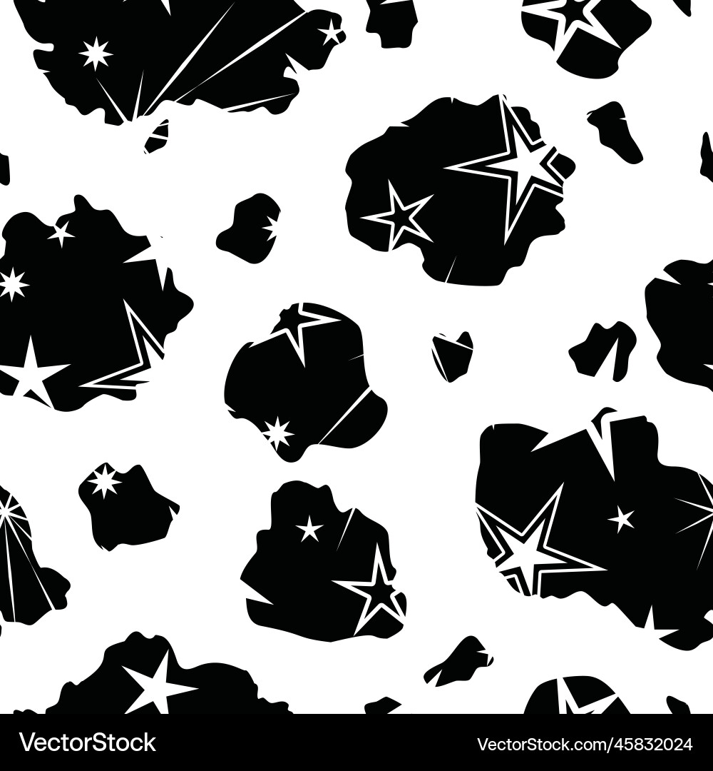 Cow print with stars seamless pattern background Cow print with stars seamless pattern background vector image
