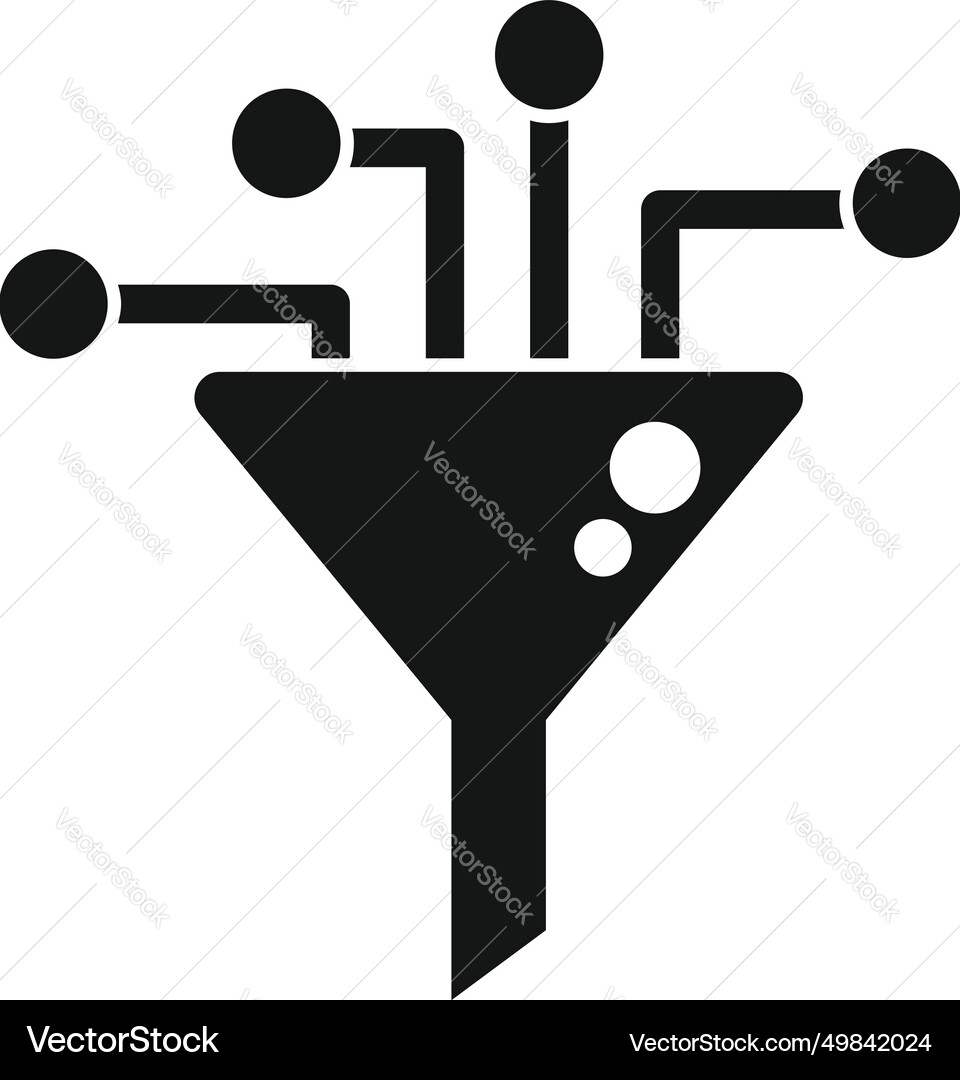 Data digital funnel icon simple content Data digital funnel icon simple content Vector Image