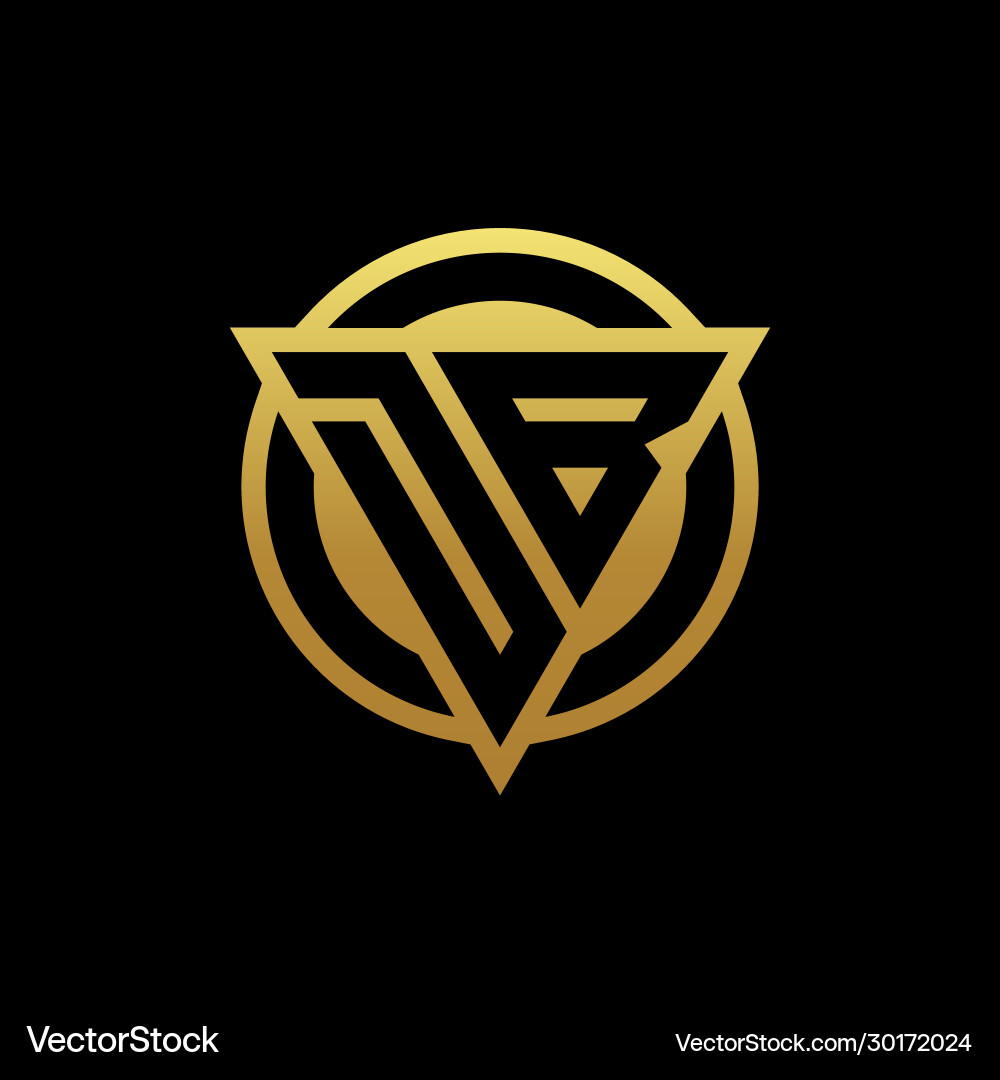 Db logo monogram with triangle shape and circle Db logo monogram with triangle shape and circle vector image