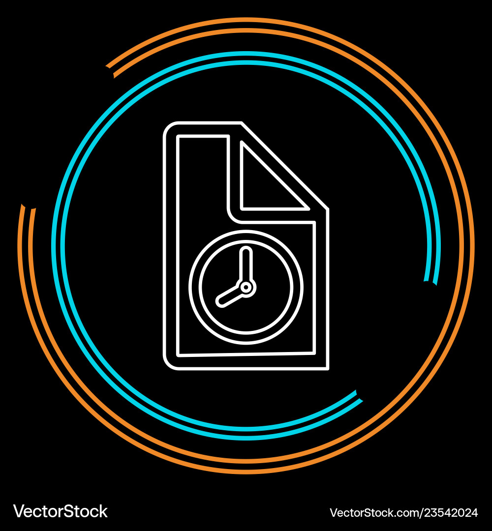 Document with clock icon Document with clock icon vector image