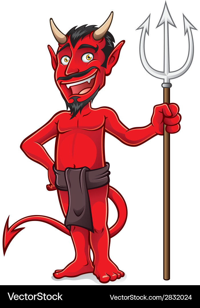 Evil Devil with Pitchfork vector image