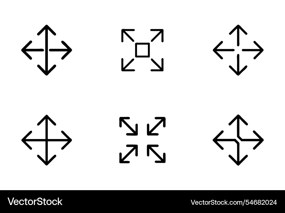 Expand icon bundle set in creative style Expand icon bundle set in creative style vector image