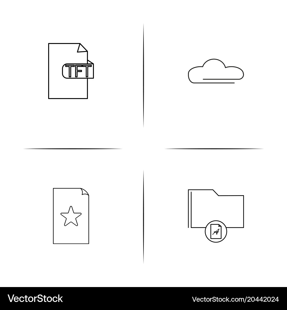 Files and folders sign simple linear icon Vector Image