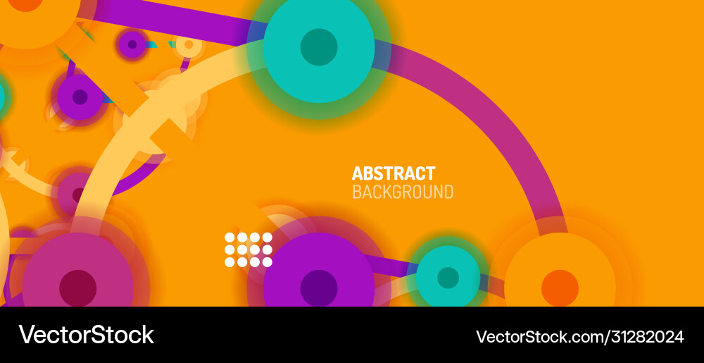 Flat style geometric abstract background round Vector Image