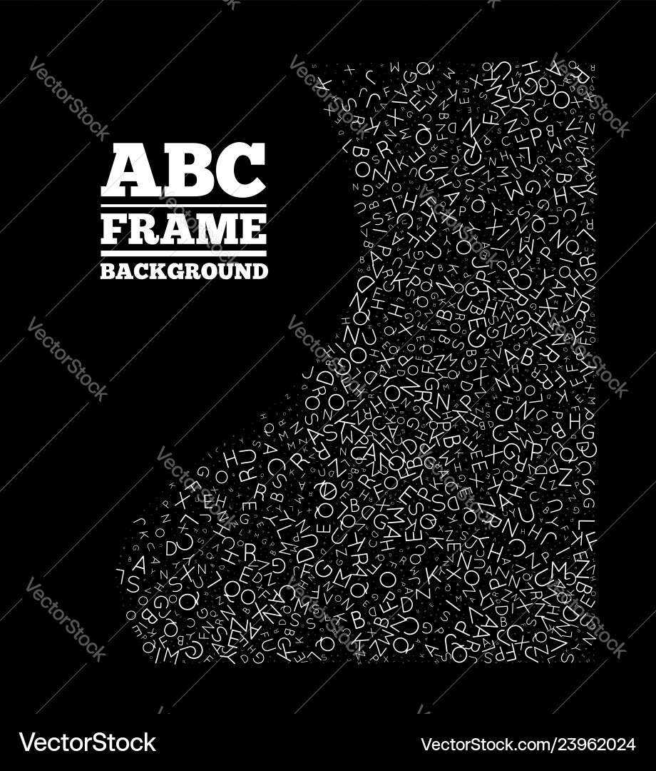 Frame created from the letters of different sizes Vector Image