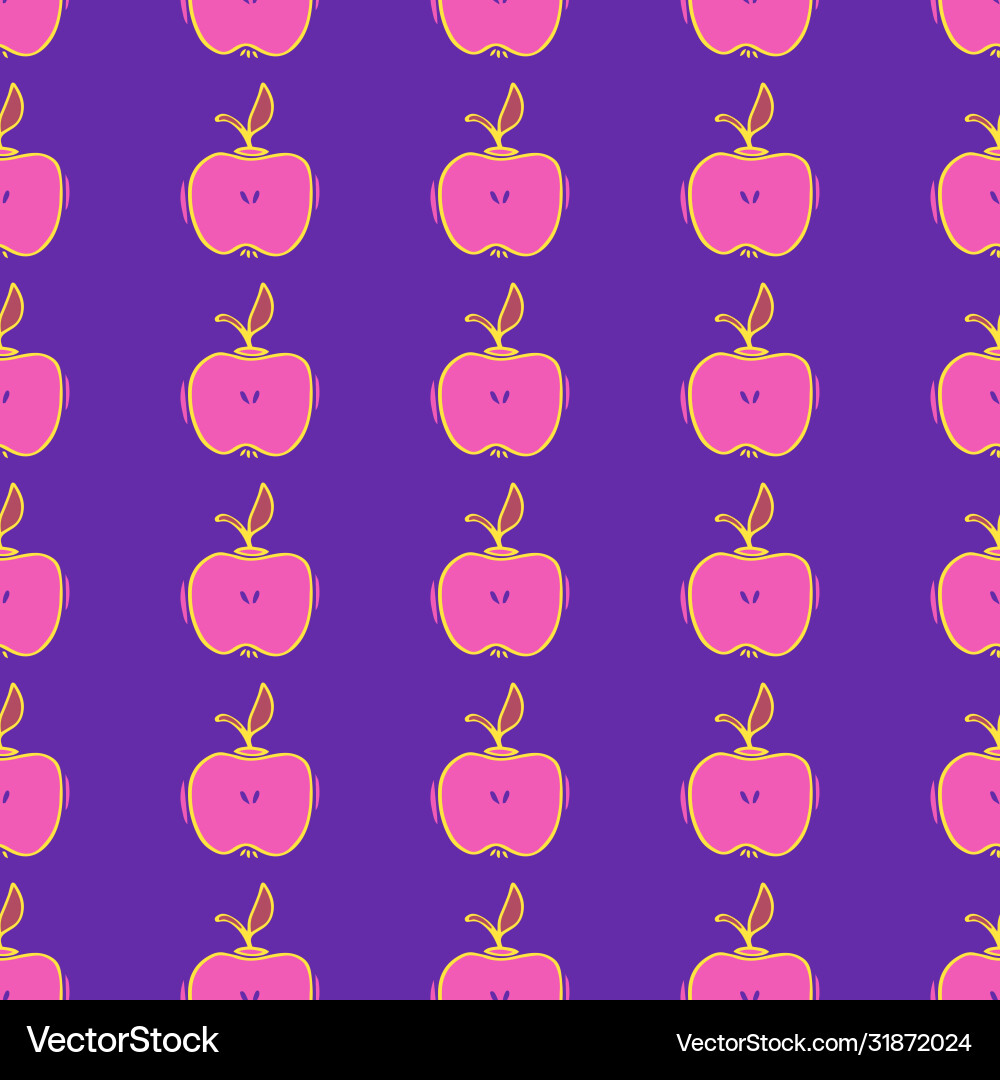 Hand drawn simple seamless pattern with apples-04 Hand drawn simple seamless pattern with apples-04 Vector Image