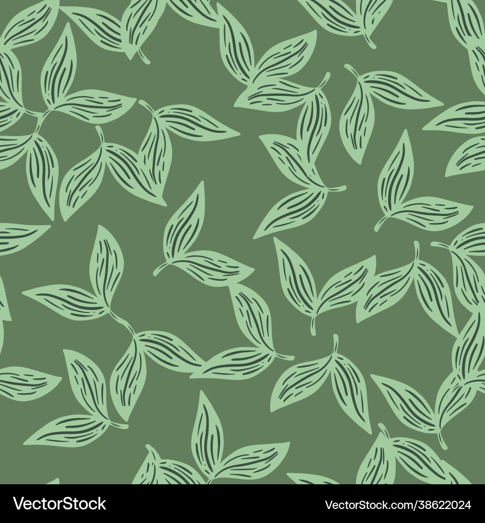 Herbal seamless pattern with random abstract leaf Herbal seamless pattern with random abstract leaf vector image