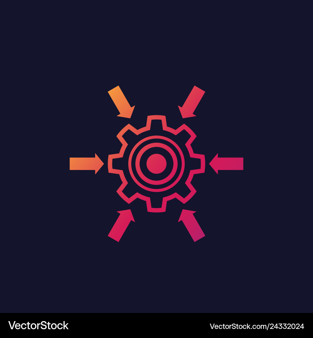 Integration system icon with cogwheel Integration system icon with cogwheel vector image