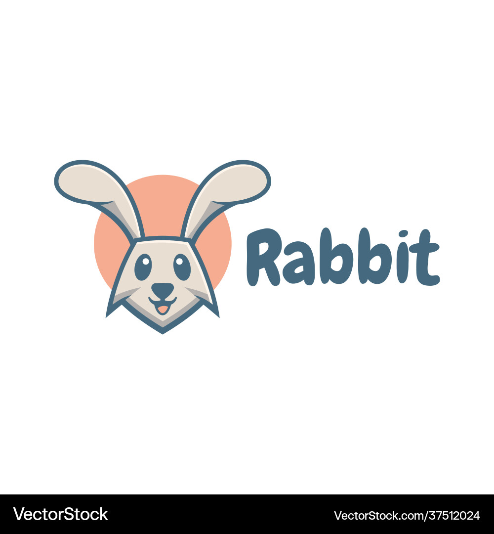 Logo Kaninchen Maskottchen Cartoon Stil Logo Kaninchen Maskottchen Cartoon Stil vektorbild