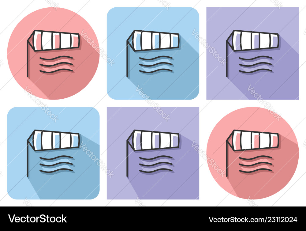 Outlined icon of windsock with parallel Outlined icon of windsock with parallel vector image