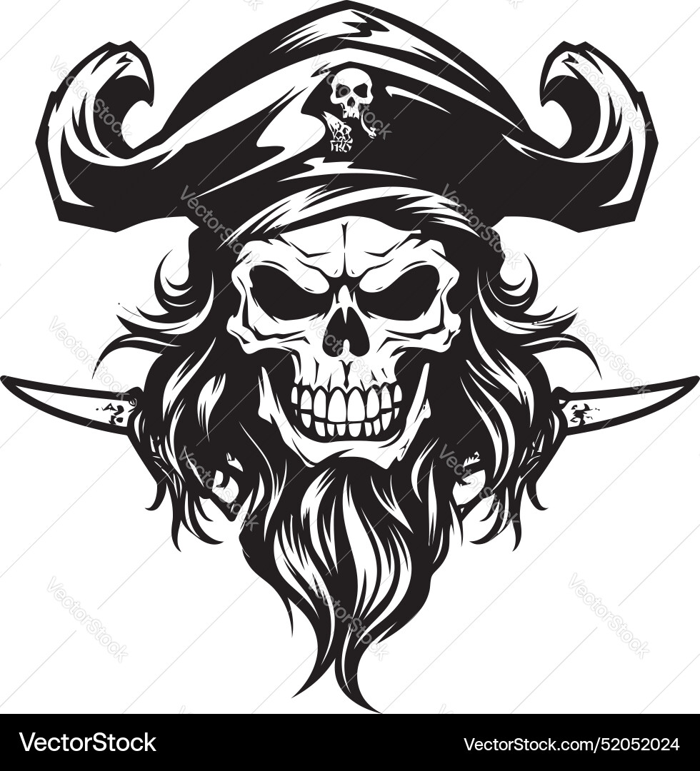 Pirate Skull Jolly Roger Emblem Vector Image