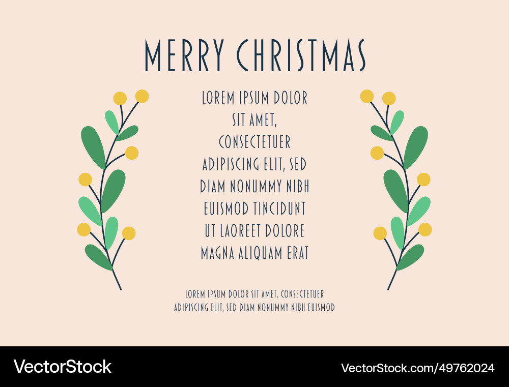 Postcard with text merry christmas lettering Postcard with text merry christmas lettering vector image