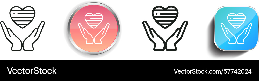Pride icon thin linear regular and button style Pride icon thin linear regular and button style vector image