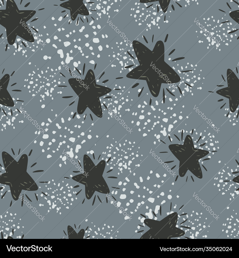 Random seamless pattern with different stars dark Random seamless pattern with different stars dark vector image