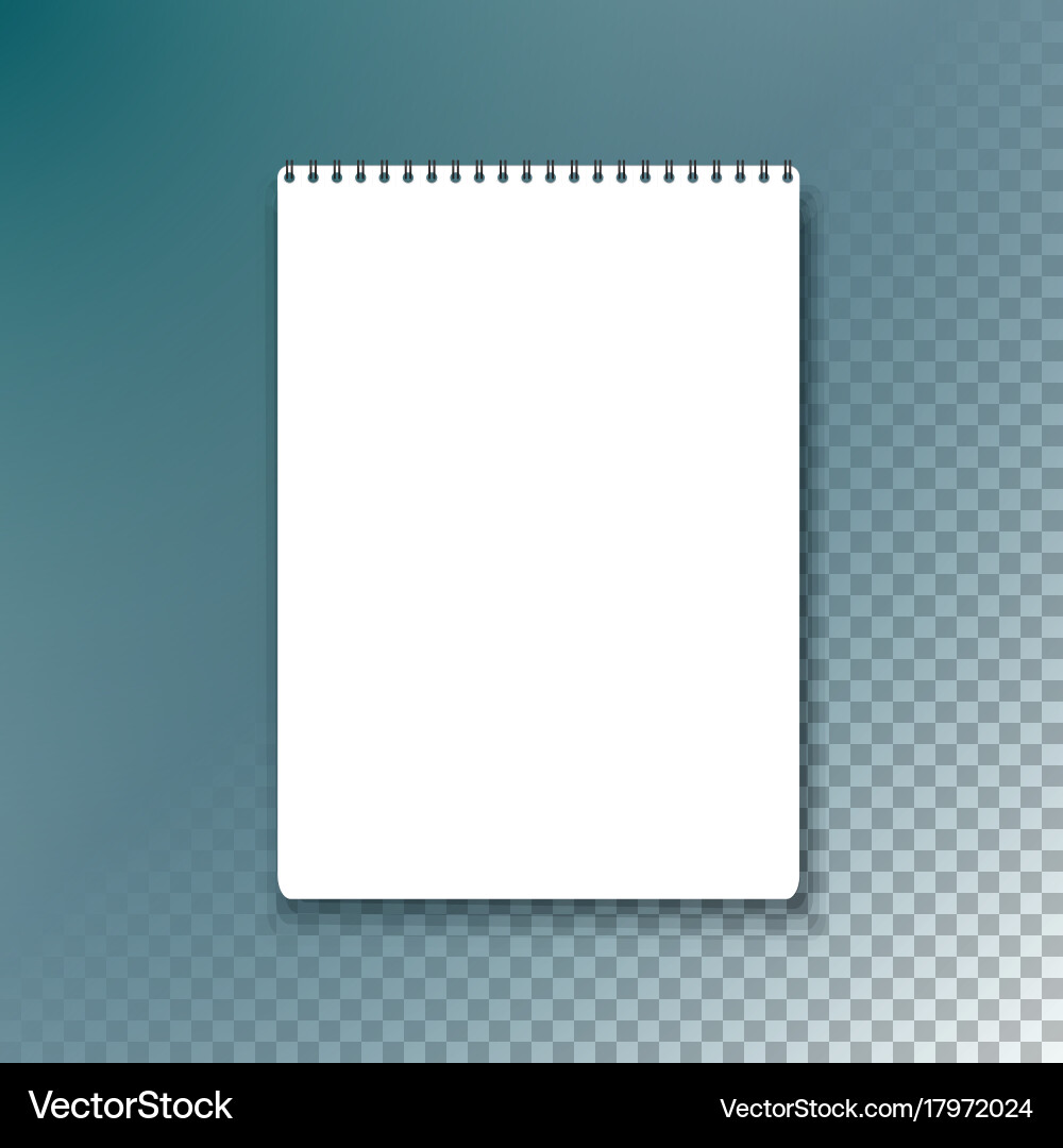 Realistic blank textbook icon notepad template Vector Image