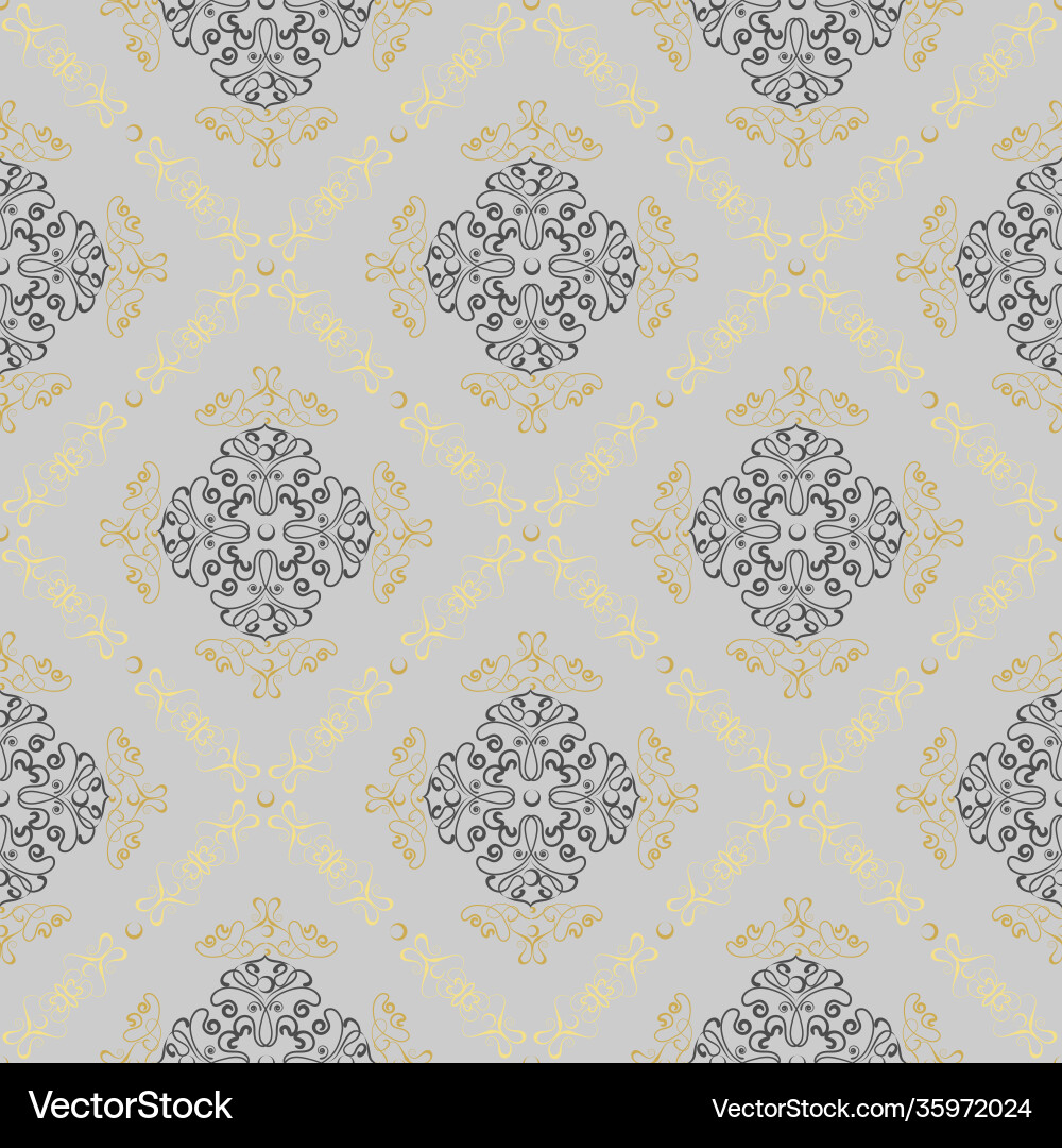 Rosette and diamond pattern seamless Vector Image