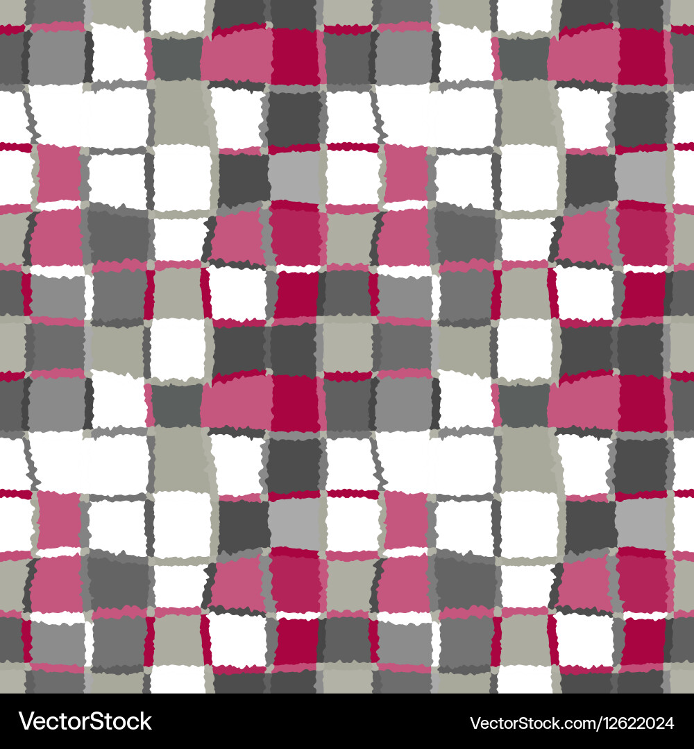 Seamless geometric mosaic checked pattern vector image