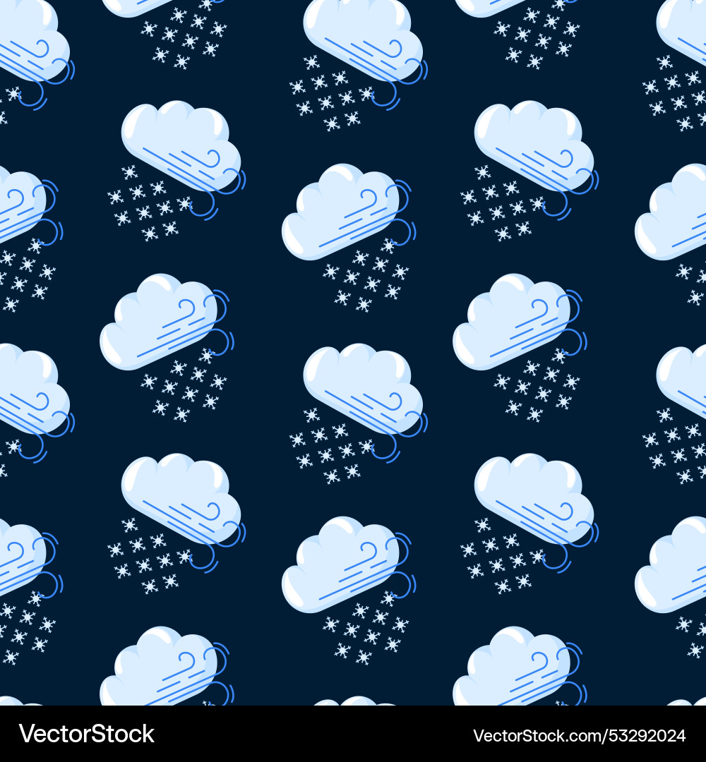 Seamless pattern with winter weather icon clouds Seamless pattern with winter weather icon clouds Vector Image