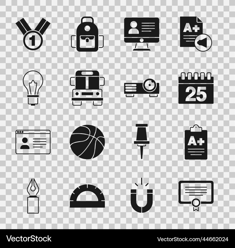 Set certificate template exam sheet with a plus Vector Image