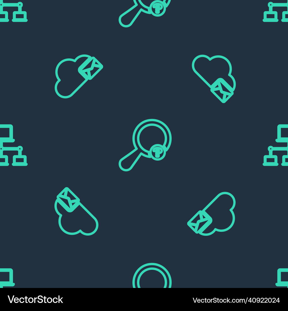Set line unknown search cloud mail server Set line unknown search cloud mail server Vector Image