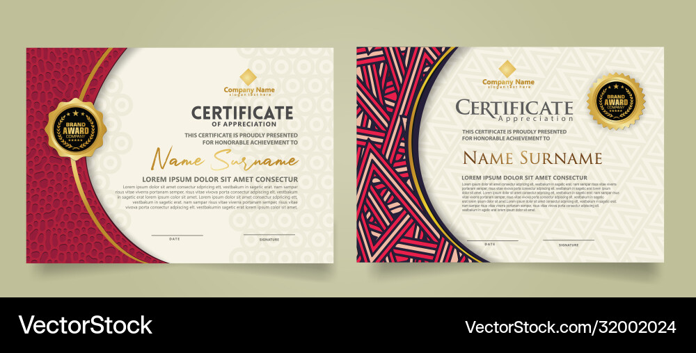 Set modern certificate template with dynamic Set modern certificate template with dynamic vector image