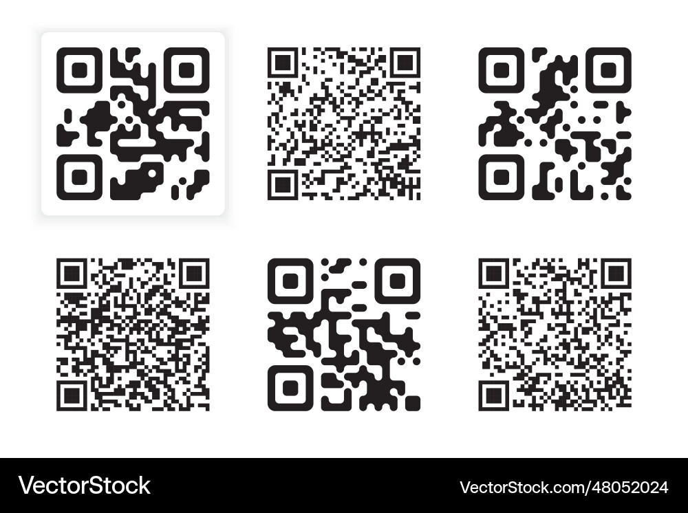 Set of qr codes for your design black code vector image