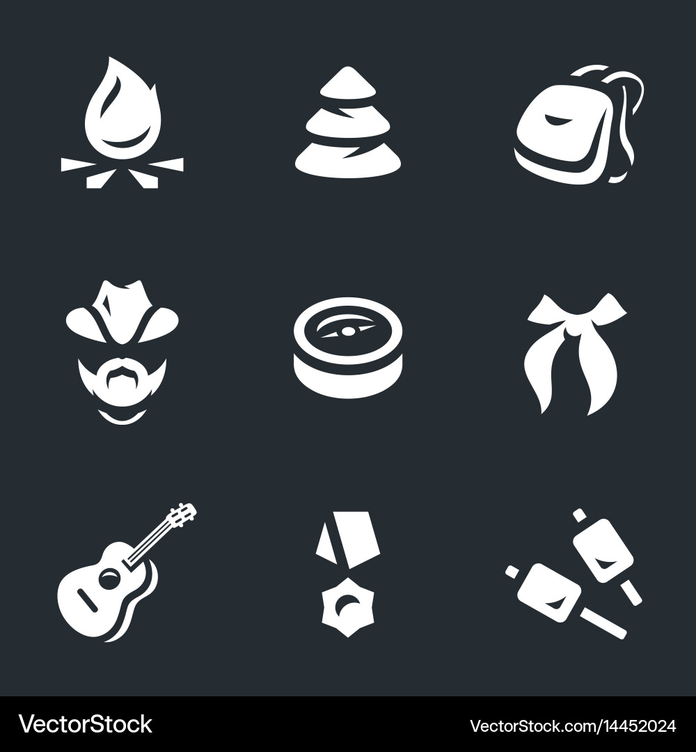 Set of scouting icons vector image