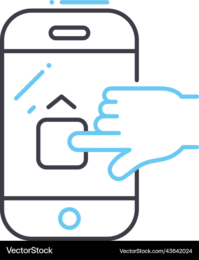 Touchscreen device technology line icon outline Vector Image