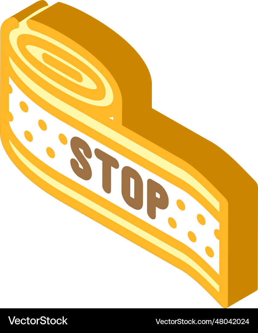 Warning tape alert isometric icon Warning tape alert isometric icon vector image