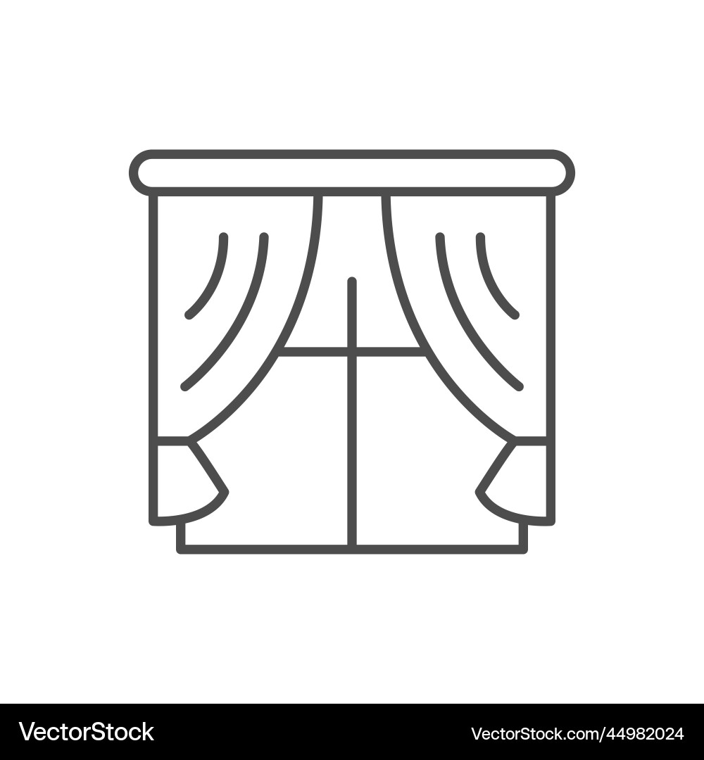 Window with curtains line icon Window with curtains line icon vector image