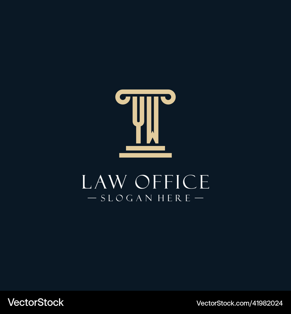 Yw initial monogram logos with pillar shapes style Yw initial monogram logos with pillar shapes style Vector Image