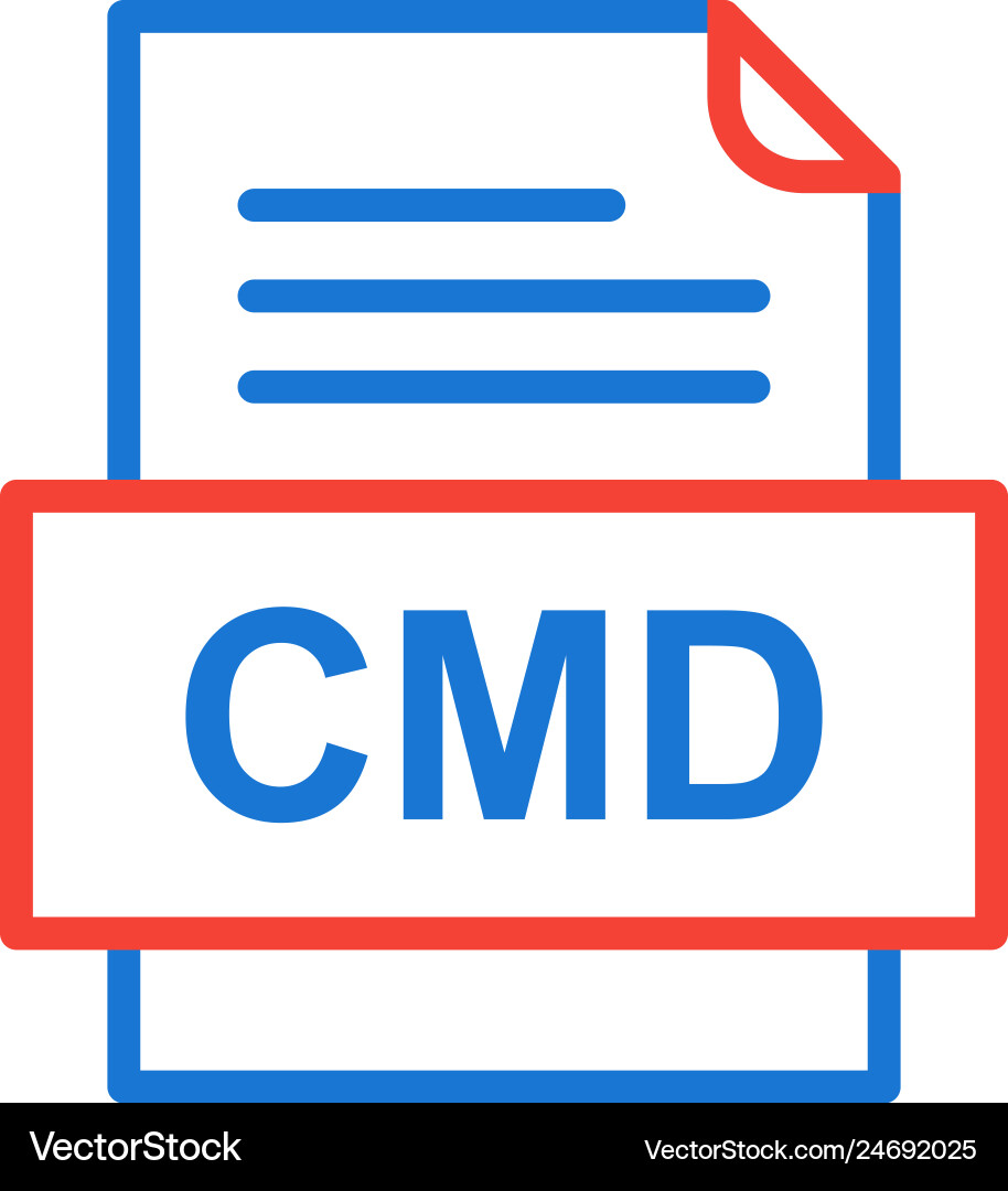 Cmd file document icon Vector Image