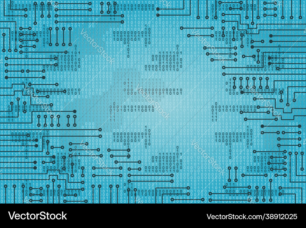 Electronic circuit and binary code Electronic circuit and binary code vector image