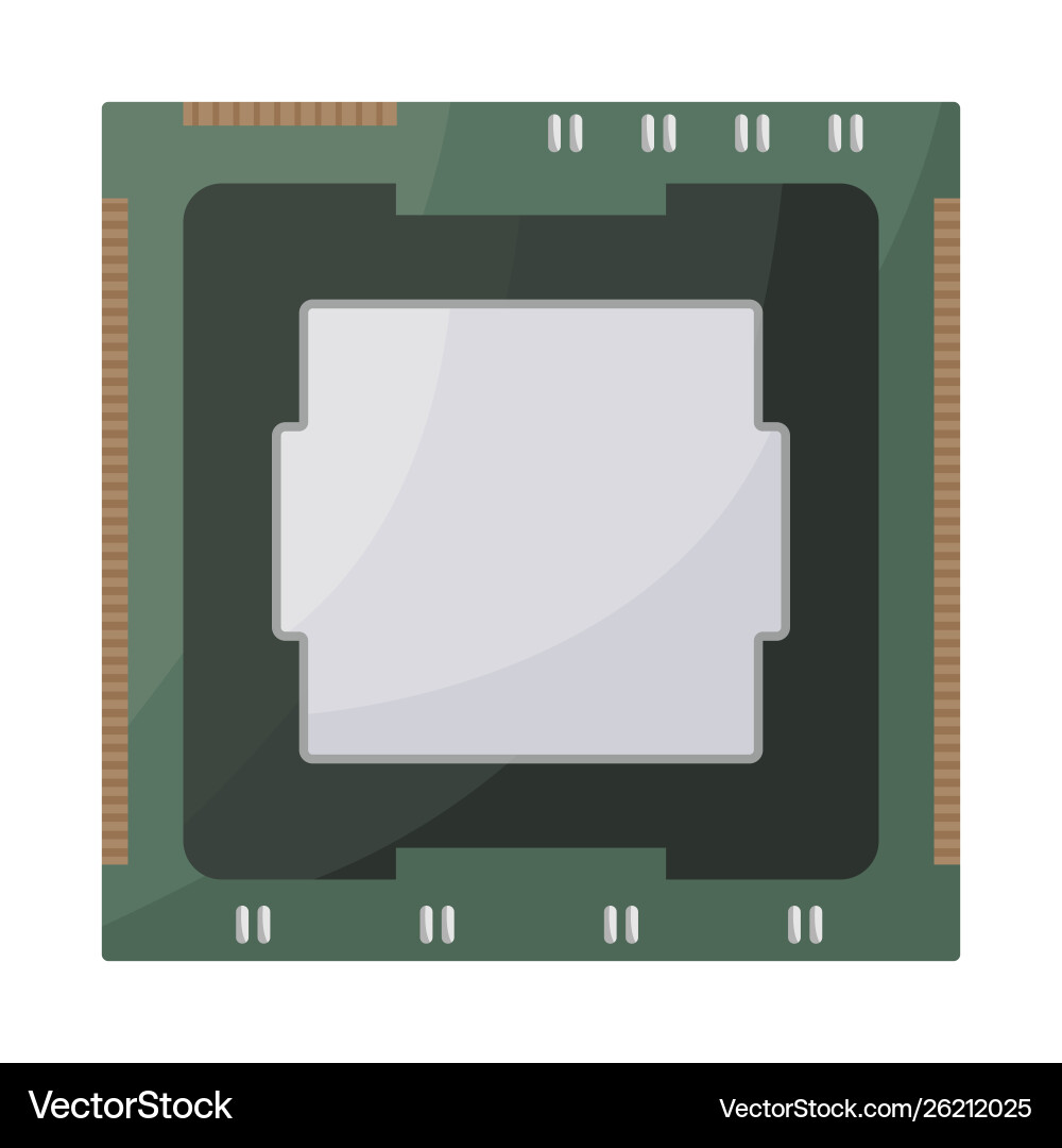 Isolated object processor and chip icon set Vector Image