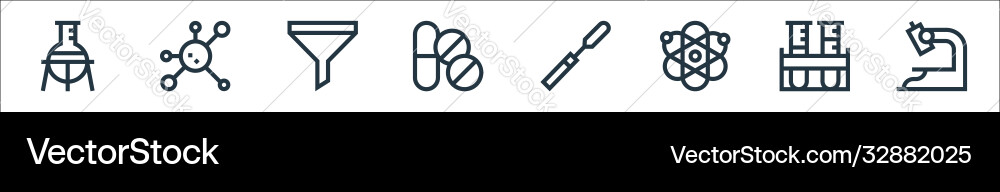 Laboratory line icons linear set quality Laboratory line icons linear set quality Vector Image