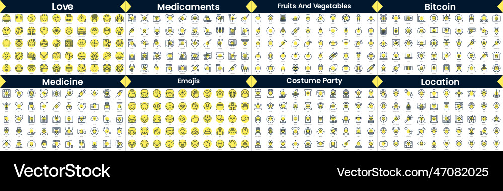 Linear style icons pack in this bundle include vector image