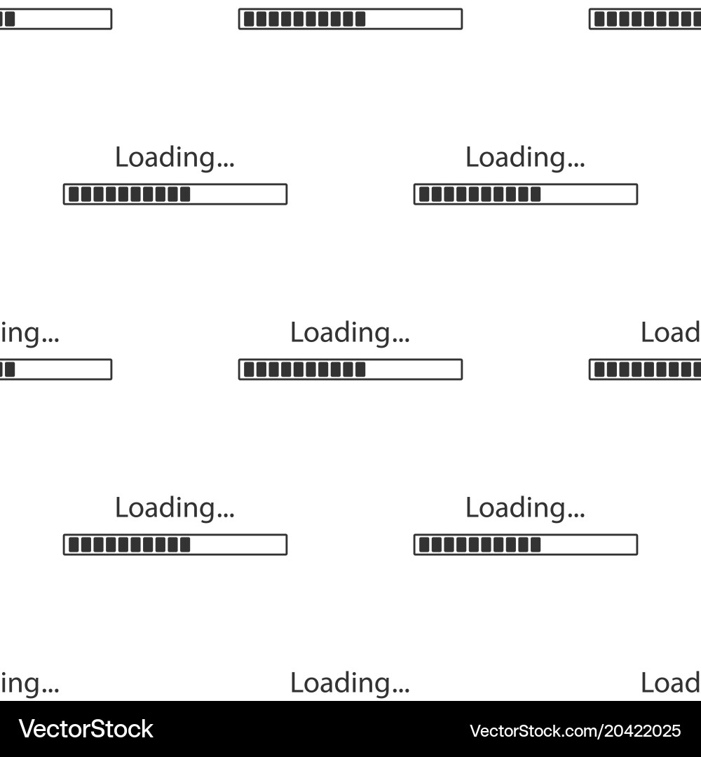 Loading icon seamless pattern progress bar vector image