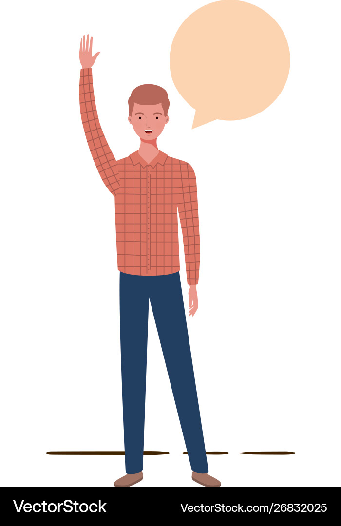Man with speech bubble avatar character Man with speech bubble avatar character Vector Image
