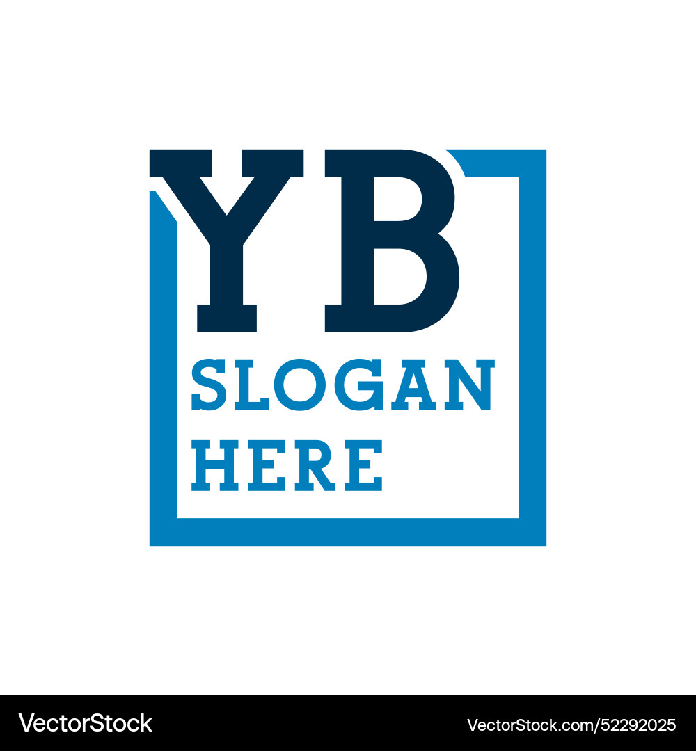 Minimal initials logo letters y and b yb initial Vector Image