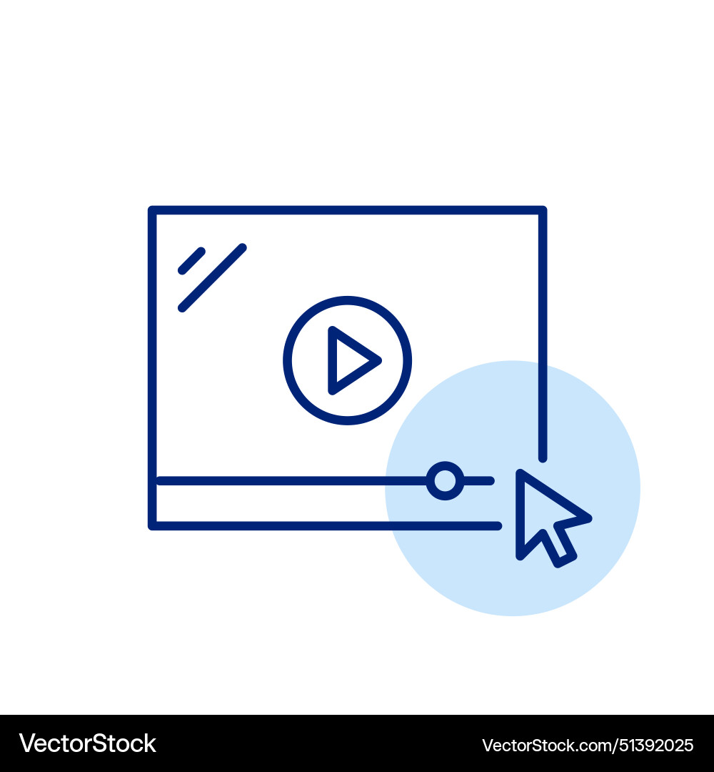 Online video player and mouse click pixel perfect Online video player and mouse click pixel perfect vector image