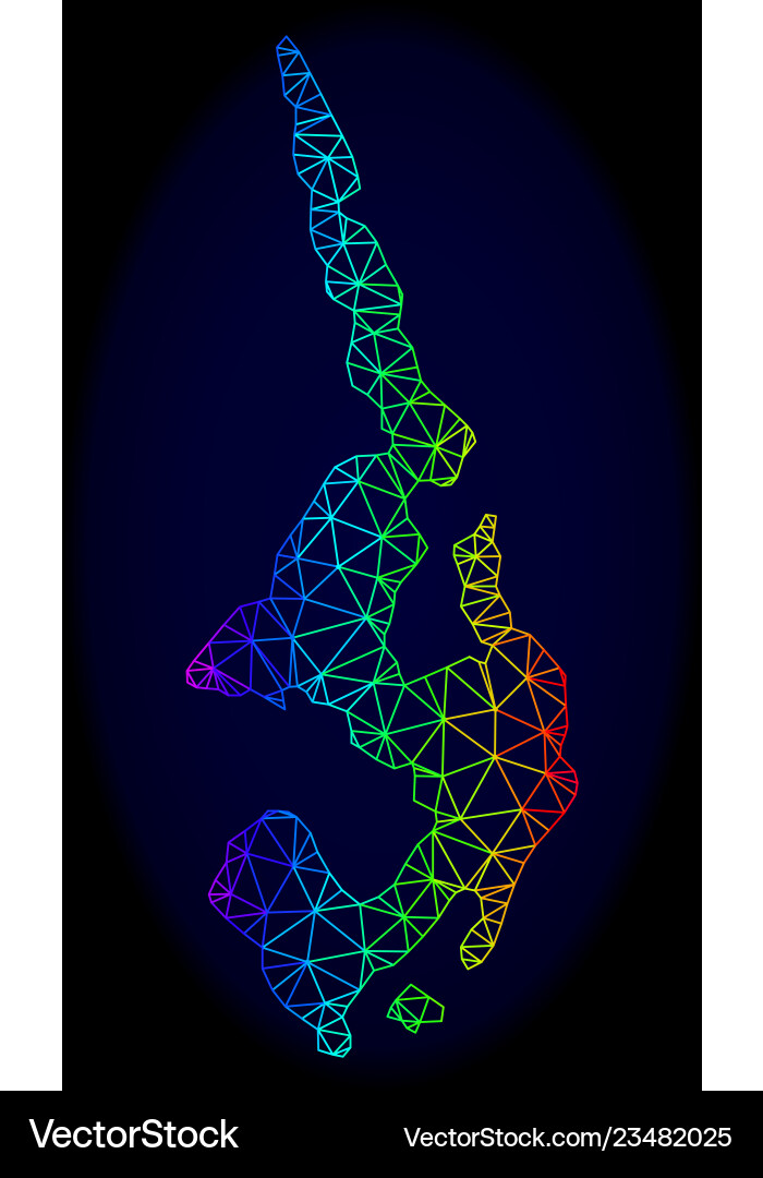 Polygonal 2d spectrum mesh map of koh phi Vector Image