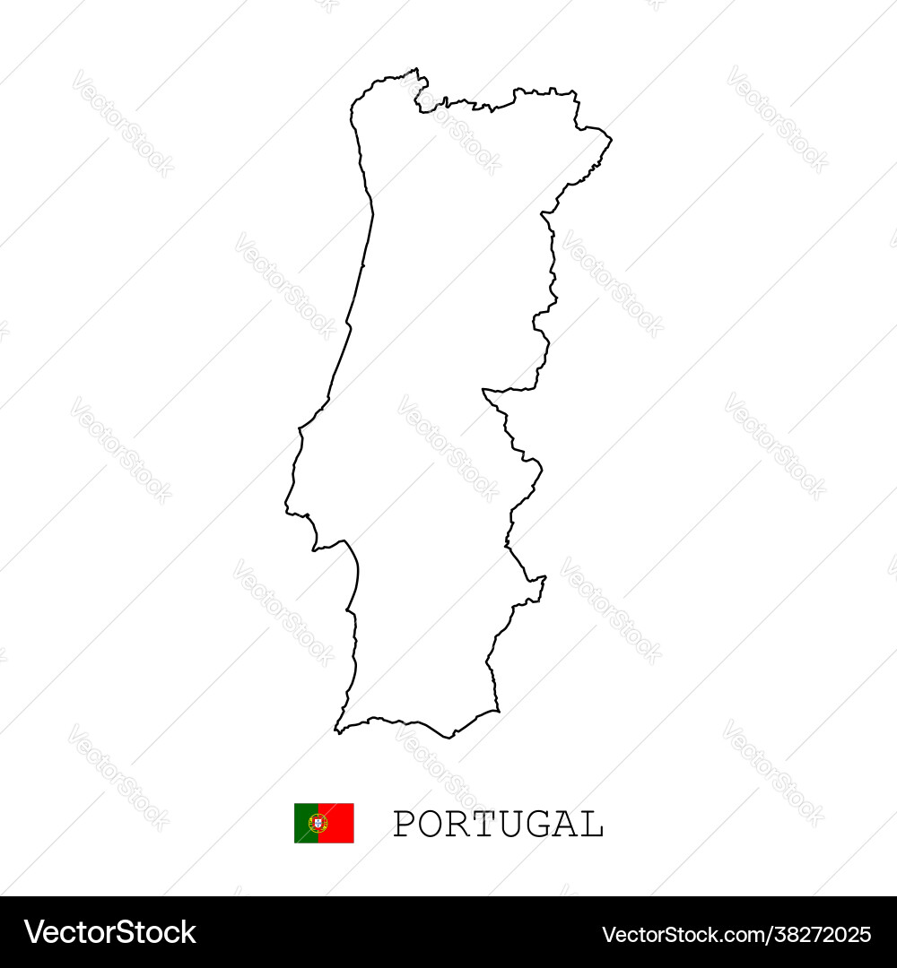 Portugal map line linear thin simple Portugal map line linear thin simple vector image