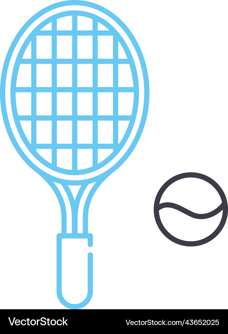 Racket line icon outline symbol Vector Image