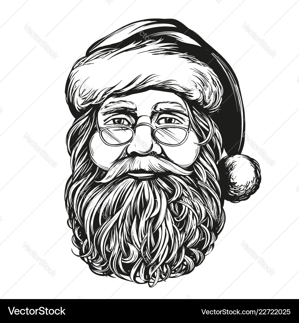 Santa Claus Christmas Sketch Vector Image