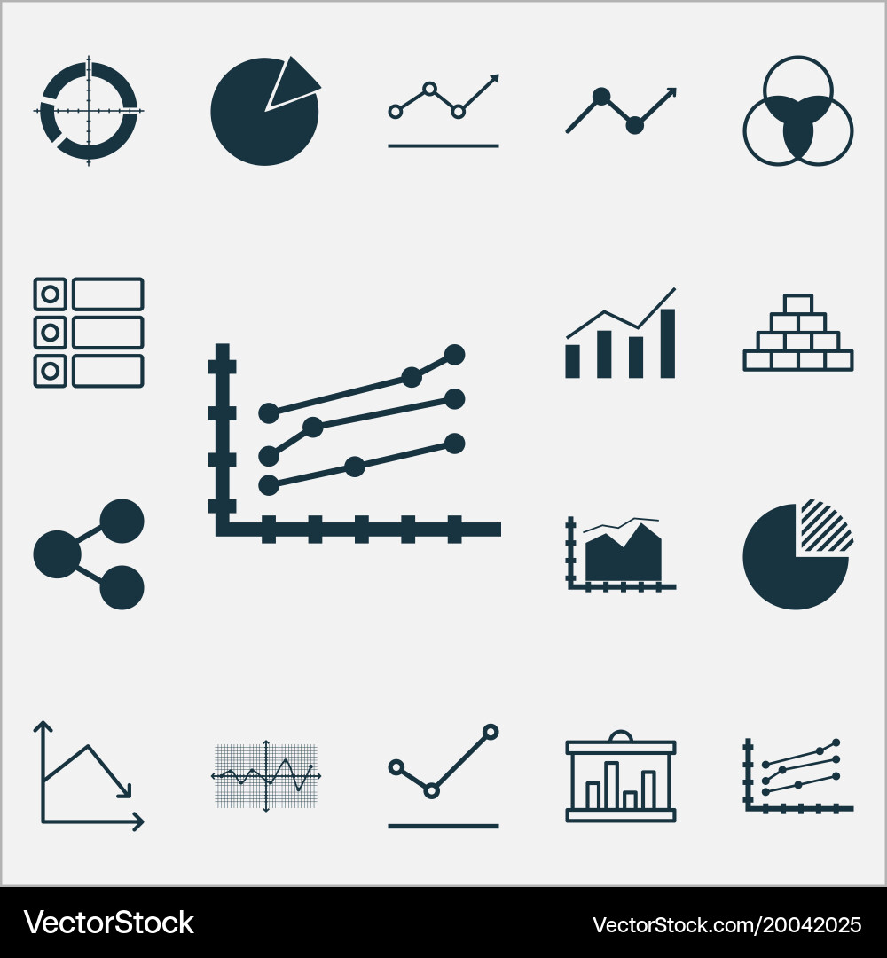 Set of graphs diagrams and statistics icons vector image
